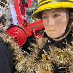 The Essex Fire Museum added some christmas decorations to the historic firefighter uniform dispolay