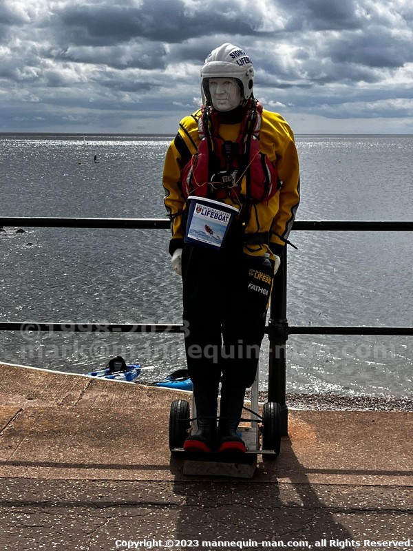 Became Sid again for the Sidmouth lifeboat collecting donations over two days of the bank holiday weekend - Human Living Mannequin Collects Donations For The Sidmouth Charity Lifeboat As Sid The Mannequin During August Bank Holiday Weekend Became Sid again for the Sidmouth lifeboat collecting donations over two days of the bank holiday weekend - Human Living Mannequin Collects Donations For The Sidmouth Charity Lifeboat As Sid The Mannequin During August Bank Holiday Weekend