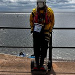 Human Living Mannequin Collects Donations For The Sidmouth Charity Lifeboat As Sid The Mannequin During August Bank Holiday Weekend mannequin-man performming as a Living Mannequin: Became Sid again for the Sidmouth lifeboat collecting donations over two days of the bank holiday weekend for Sidmouth Lifeboat on 26/08/2023