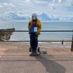 Human Living Mannequin Collects Donations For The Sidmouth Charity Lifeboat As Sid The Mannequin During August Bank Holiday Weekend mannequin-man performming as a Living Mannequin: Became Sid again for the Sidmouth lifeboat collecting donations over two days of the bank holiday weekend for Sidmouth Lifeboat on 26/08/2023