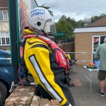 Human Living Mannequin Collects Donations For The Sidmouth Charity Lifeboat As Sid The Mannequin During August Bank Holiday Weekend mannequin-man performming as a Living Mannequin: Became Sid again for the Sidmouth lifeboat collecting donations over two days of the bank holiday weekend for Sidmouth Lifeboat on 26/08/2023