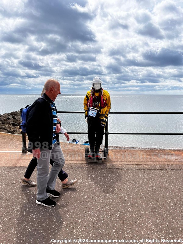 Became Sid again for the Sidmouth lifeboat collecting donations over two days of the bank holiday weekend - Human Living Mannequin Collects Donations For The Sidmouth Charity Lifeboat As Sid The Mannequin During August Bank Holiday Weekend Became Sid again for the Sidmouth lifeboat collecting donations over two days of the bank holiday weekend - Human Living Mannequin Collects Donations For The Sidmouth Charity Lifeboat As Sid The Mannequin During August Bank Holiday Weekend