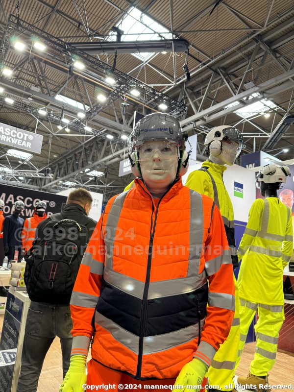 Amusing visitors as a white living mannequin at Safety & Health Expo - Living Mannequin Bunzl Greenham Stand Health And Safety Event Nec Amusing visitors as a white living mannequin at Safety & Health Expo - Living Mannequin Bunzl Greenham Stand Health And Safety Event Nec