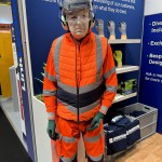 Living Mannequin Bunzl Greenham Stand Health And Safety Event Nec mannequin-man performming as a Living Mannequin: Amusing visitors as a white living mannequin at Safety & Health Expo for Bunzl Greenham on 30/04/2024