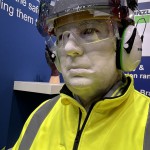 Living Mannequin Bunzl Greenham Stand Health And Safety Event Nec mannequin-man performming as a Living Mannequin: Amusing visitors as a white living mannequin at Safety & Health Expo for Bunzl Greenham on 30/04/2024
