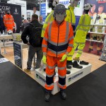 Living Mannequin Bunzl Greenham Stand Health And Safety Event Nec mannequin-man performming as a Living Mannequin: Amusing visitors as a white living mannequin at Safety & Health Expo for Bunzl Greenham on 30/04/2024