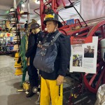 Mannequin Wearing 1950s Firefighter Uniform Black Helmet Essex Fire Museum mannequin-man performming as a Museum Dummy: Mannequin man wearing 1950-1960 firefighter uniform and breathing apparatus amusing the visitors for Essex Fire Museum on 09/04/2024