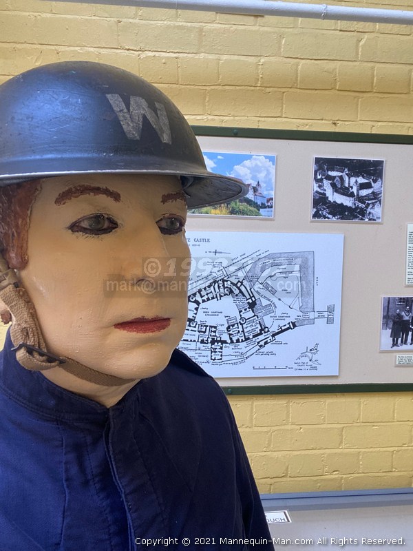 Mannequin man wearing WW2 Civil Defence overalls in various scenes at Thorpe Camp Visitor Centre - WW2 Civil Defence Mannequin at Thorpe Camp Visitor Centre Mannequin man wearing WW2 Civil Defence overalls in various scenes at Thorpe Camp Visitor Centre - WW2 Civil Defence Mannequin at Thorpe Camp Visitor Centre
