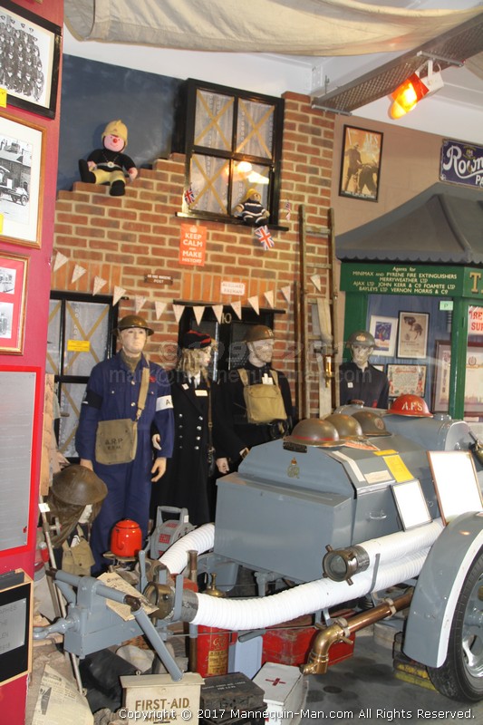 Mannequin man amusing the visitors to the Essex Fire Museum as the World War 2 ARP warden exhibit - WW2 ARP Warden Living Mannequin Fun at the Essex Fire Museum Mannequin man amusing the visitors to the Essex Fire Museum as the World War 2 ARP warden exhibit - WW2 ARP Warden Living Mannequin Fun at the Essex Fire Museum