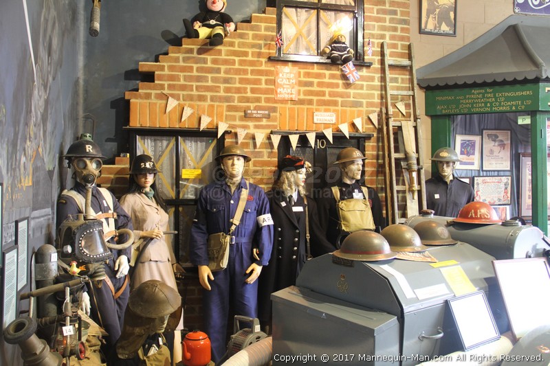 Mannequin man amusing the visitors to the Essex Fire Museum as the World War 2 ARP warden exhibit - WW2 ARP Warden Living Mannequin Fun at the Essex Fire Museum Mannequin man amusing the visitors to the Essex Fire Museum as the World War 2 ARP warden exhibit - WW2 ARP Warden Living Mannequin Fun at the Essex Fire Museum