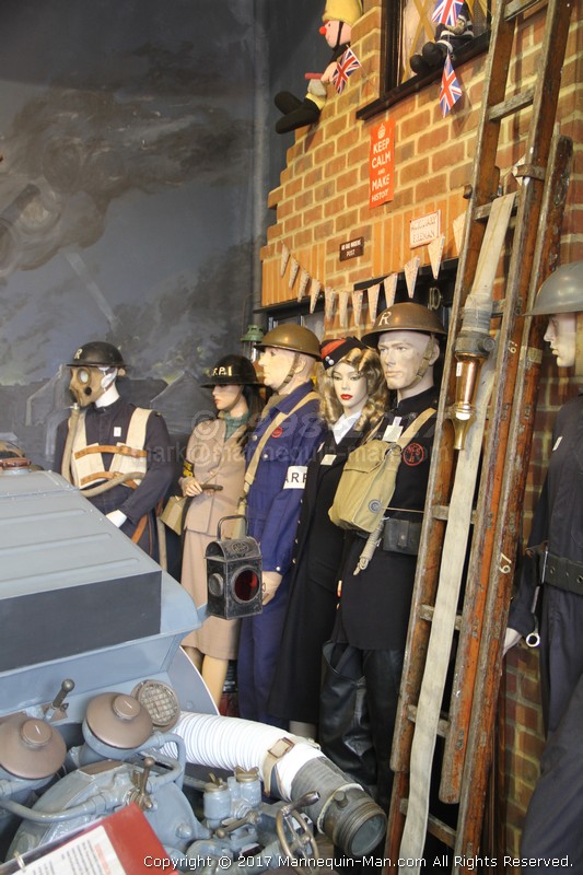 Mannequin man amusing the visitors to the Essex Fire Museum as the World War 2 ARP warden exhibit - WW2 ARP Warden Living Mannequin Fun at the Essex Fire Museum Mannequin man amusing the visitors to the Essex Fire Museum as the World War 2 ARP warden exhibit - WW2 ARP Warden Living Mannequin Fun at the Essex Fire Museum