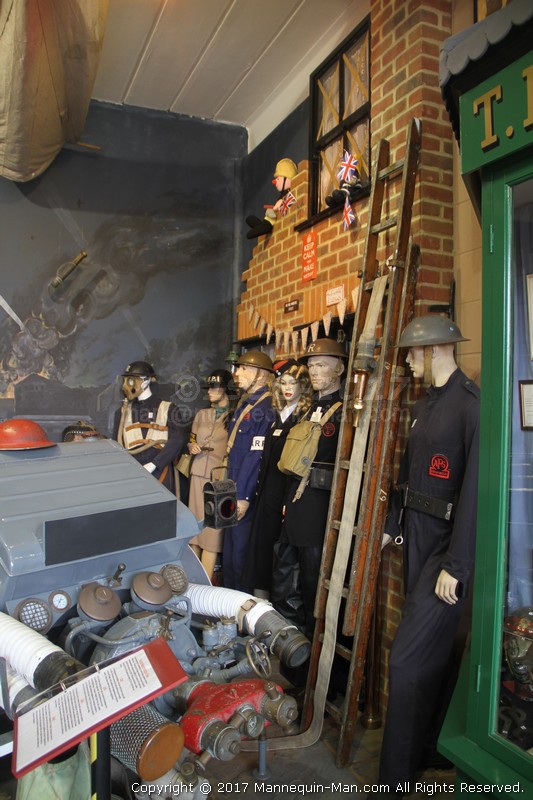 Mannequin man amusing the visitors to the Essex Fire Museum as the World War 2 ARP warden exhibit - WW2 ARP Warden Living Mannequin Fun at the Essex Fire Museum Mannequin man amusing the visitors to the Essex Fire Museum as the World War 2 ARP warden exhibit - WW2 ARP Warden Living Mannequin Fun at the Essex Fire Museum