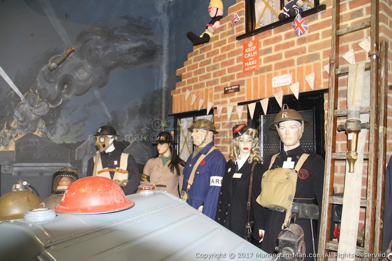 Mannequin man amusing the visitors to the Essex Fire Museum as the World War 2 ARP warden exhibit - WW2 ARP Warden Living Mannequin Fun at the Essex Fire Museum Mannequin man amusing the visitors to the Essex Fire Museum as the World War 2 ARP warden exhibit - WW2 ARP Warden Living Mannequin Fun at the Essex Fire Museum