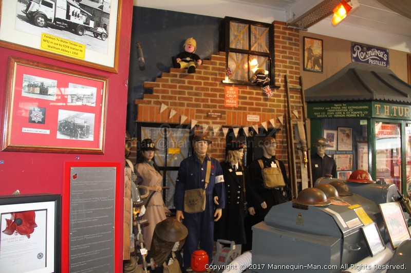 Mannequin man amusing the visitors to the Essex Fire Museum as the World War 2 ARP warden exhibit - WW2 ARP Warden Living Mannequin Fun at the Essex Fire Museum Mannequin man amusing the visitors to the Essex Fire Museum as the World War 2 ARP warden exhibit - WW2 ARP Warden Living Mannequin Fun at the Essex Fire Museum